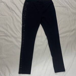 Nicole Miller Black Leggings with Side Detailing